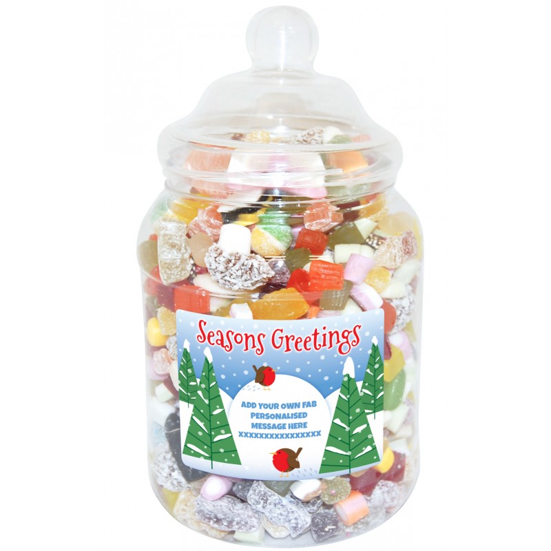 Personalised Robins Large Sweet Jar