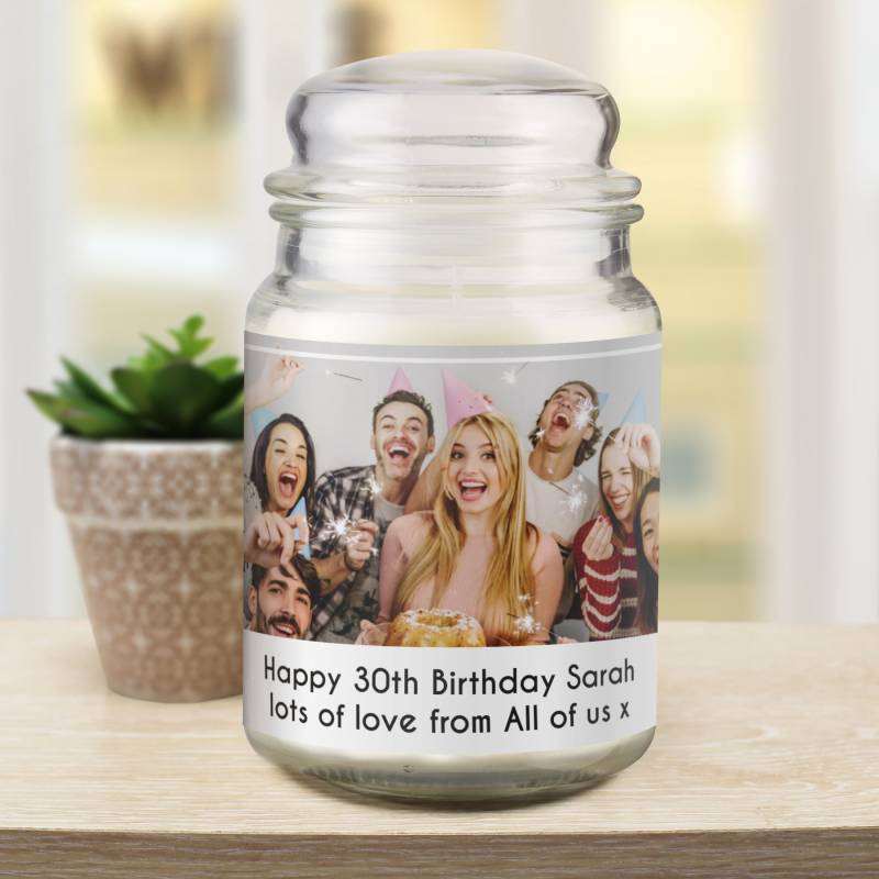 Personalised Photo Upload Scented Jar Candle