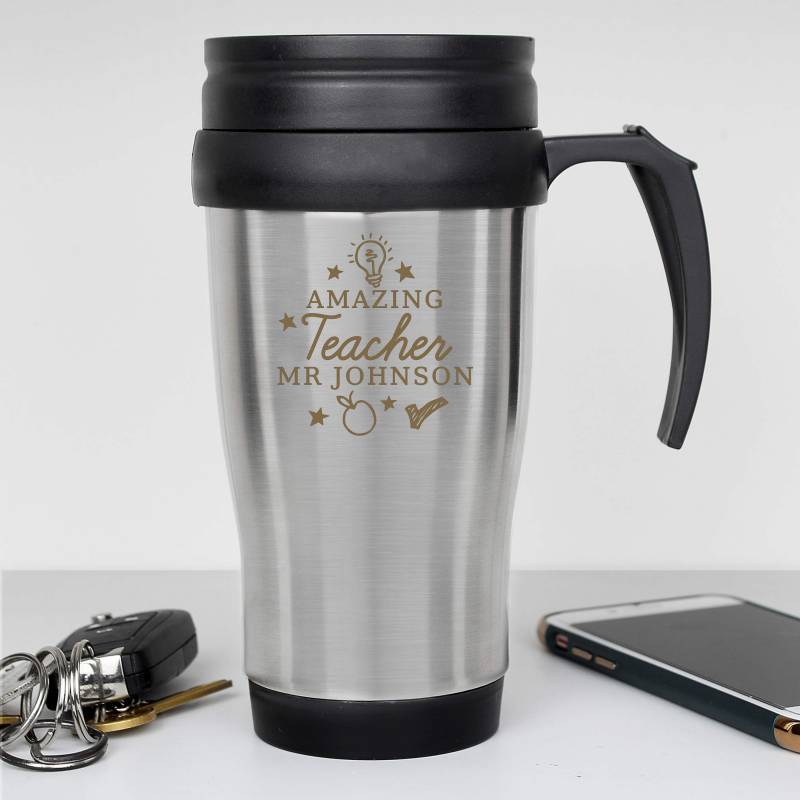 Personalised Teachers 'Apple' Travel Mug