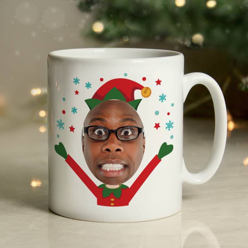 Personalised Photo Upload Elf Mug